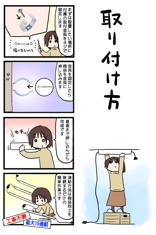 フィールドライトXの取り付け方